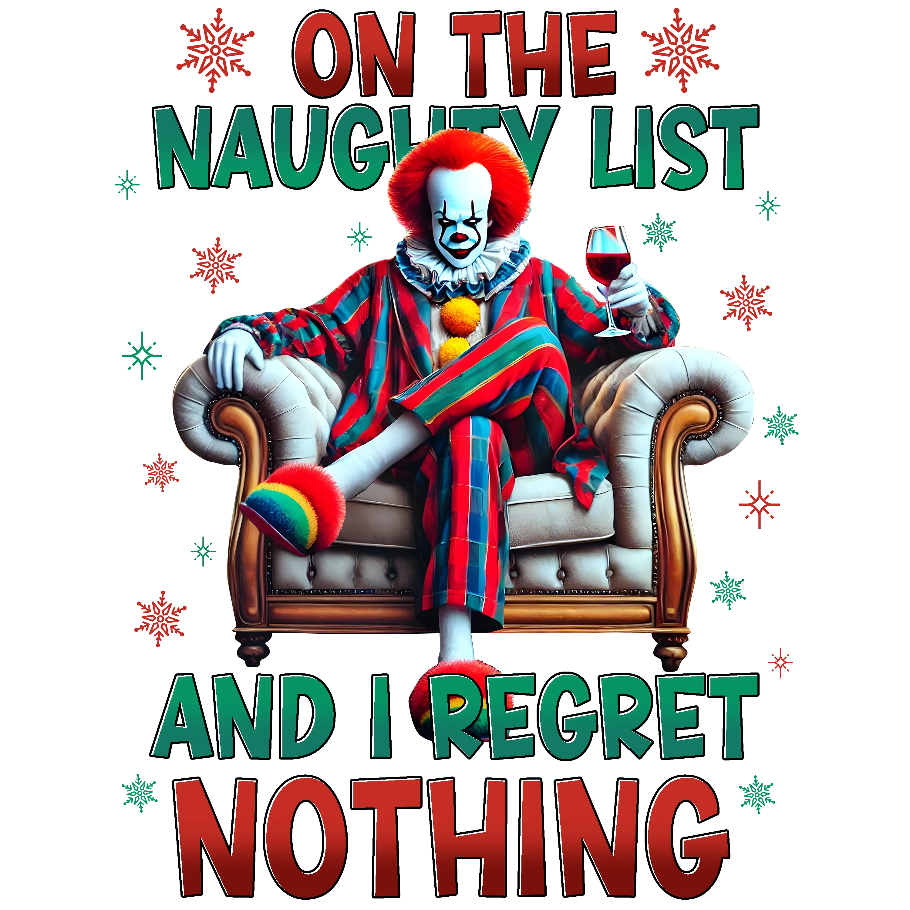 Horror Christmas, heat transfer, press and peel