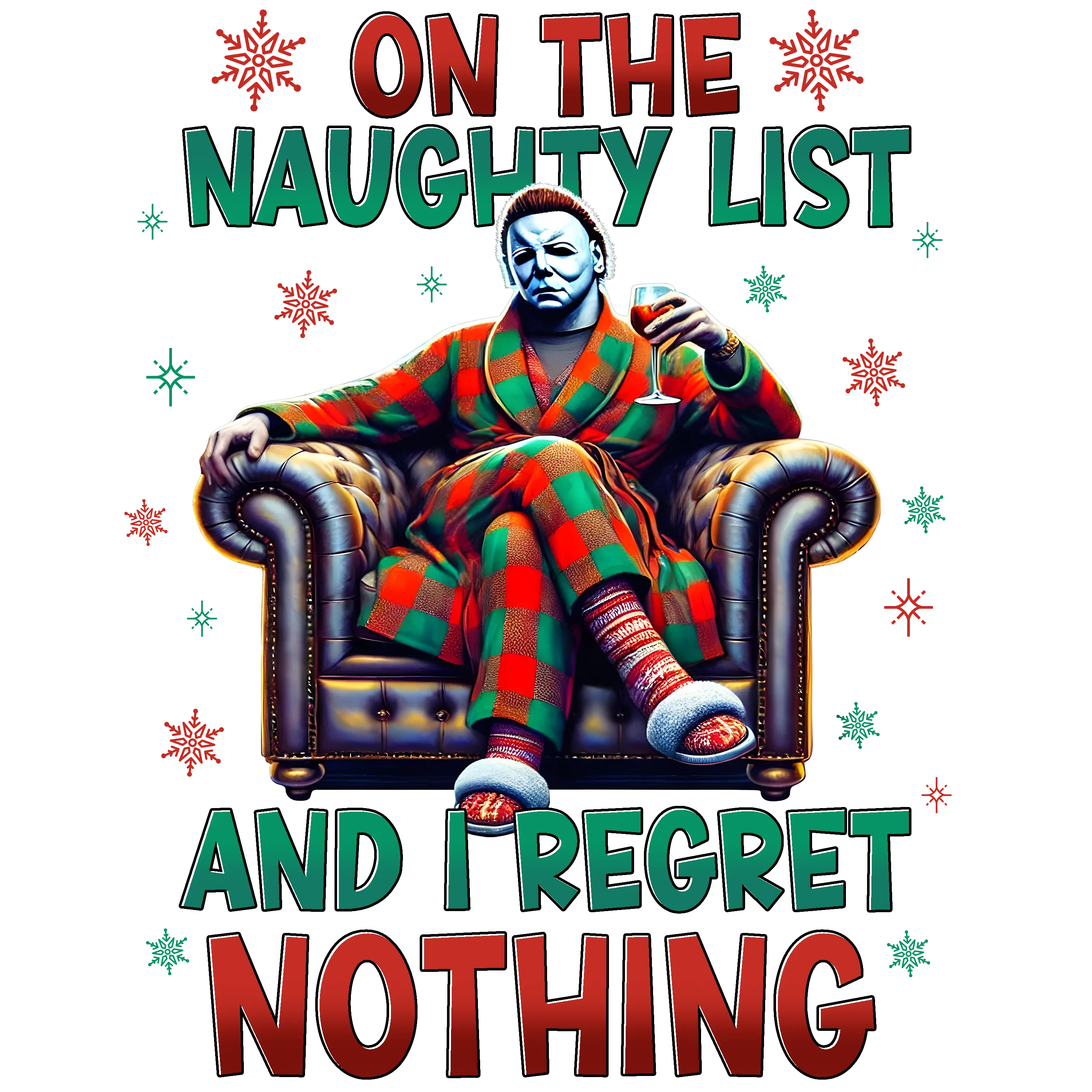 Horror Christmas, heat transfer, press and peel