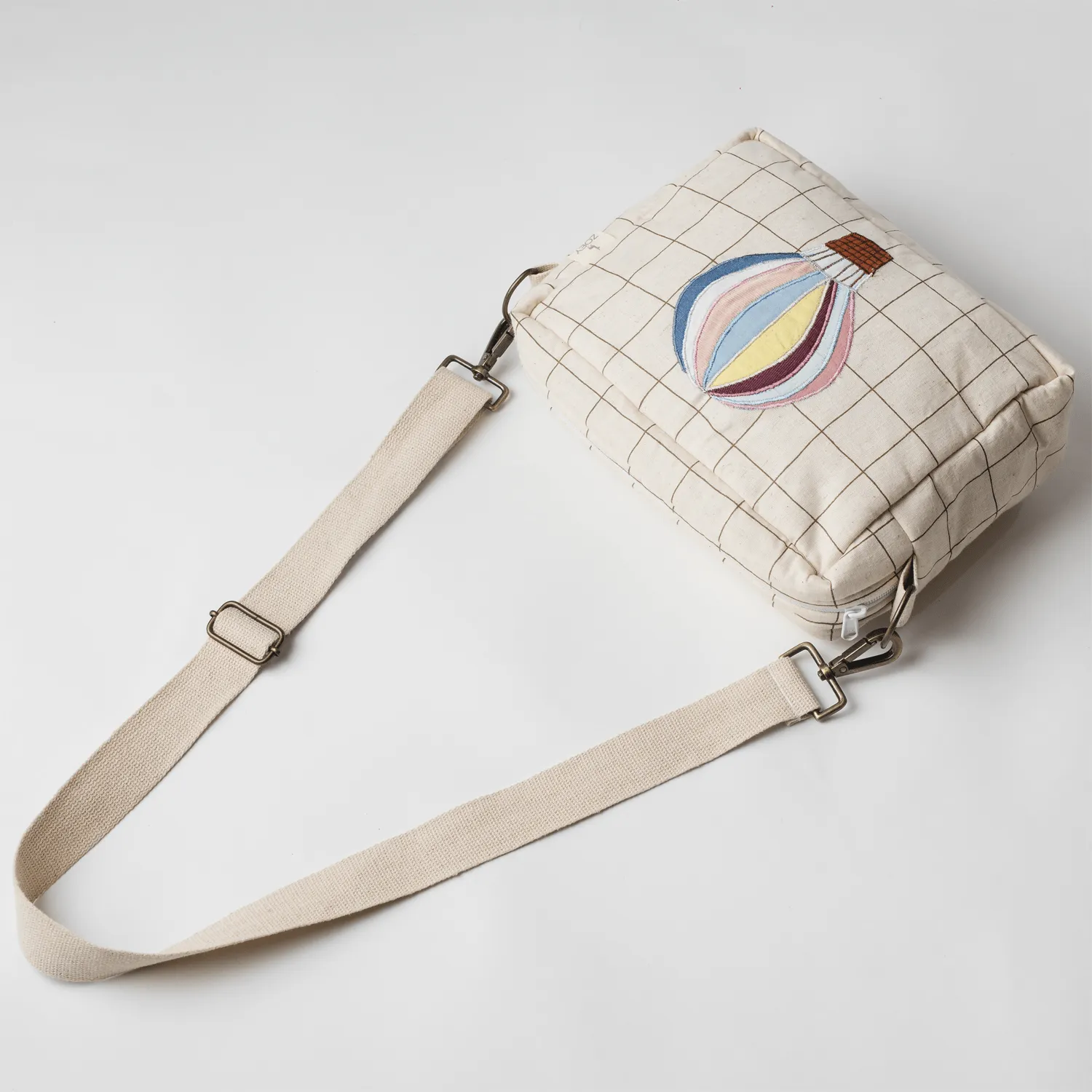 Hot-Air Balloon Cotton Sling Bag (Handcrafted Patchwork)