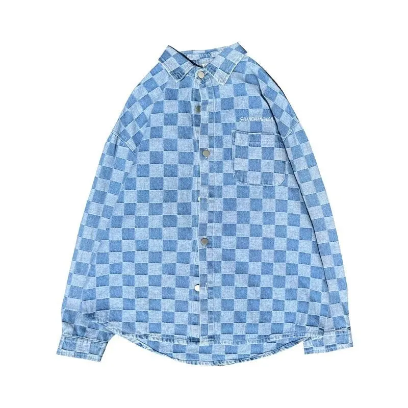 Jacket Trendy Brand Pu Shuai Boys Chessboard Plaid Coat