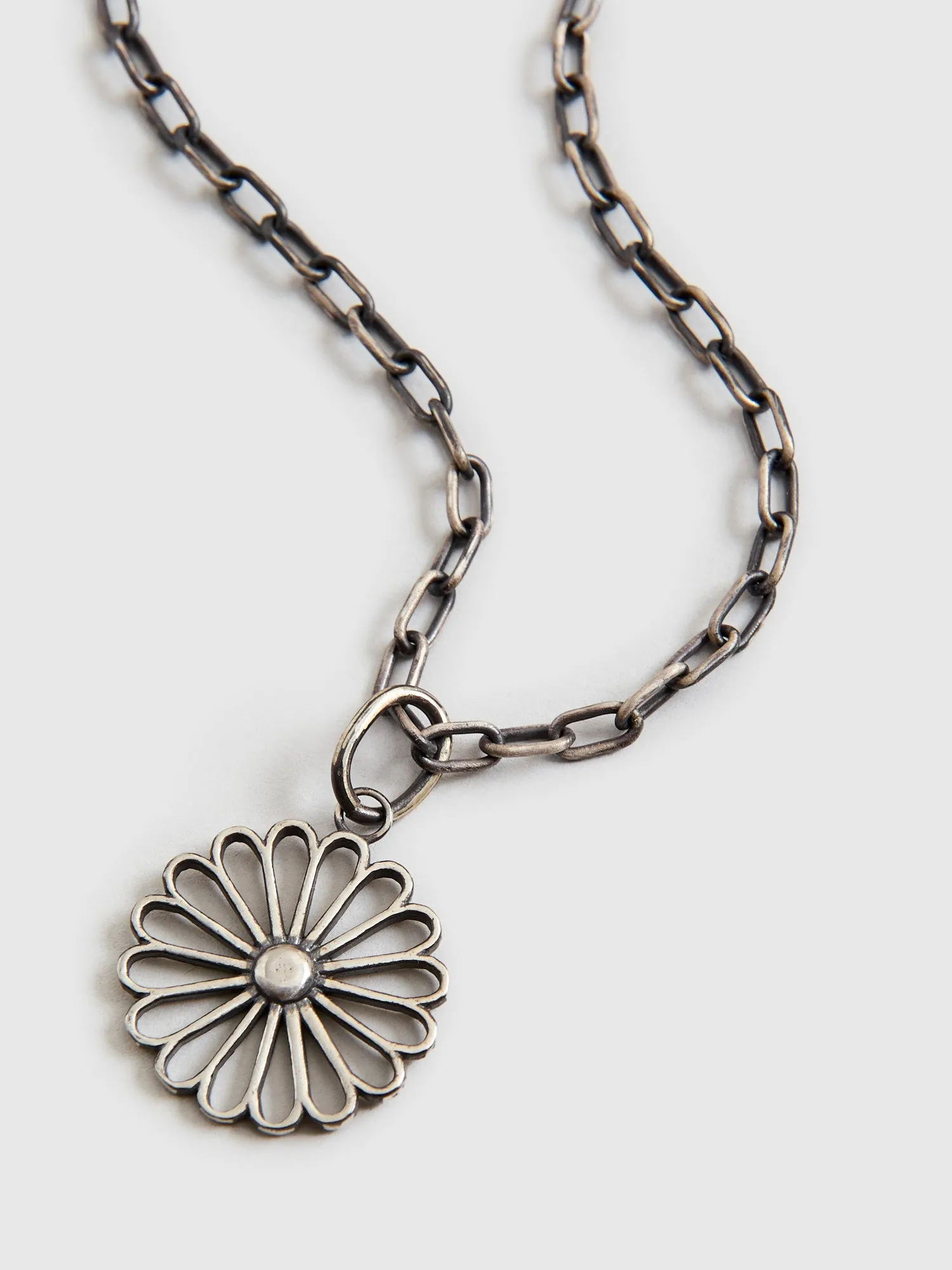 Kikumon Large Charm Pendant in Sterling Silver