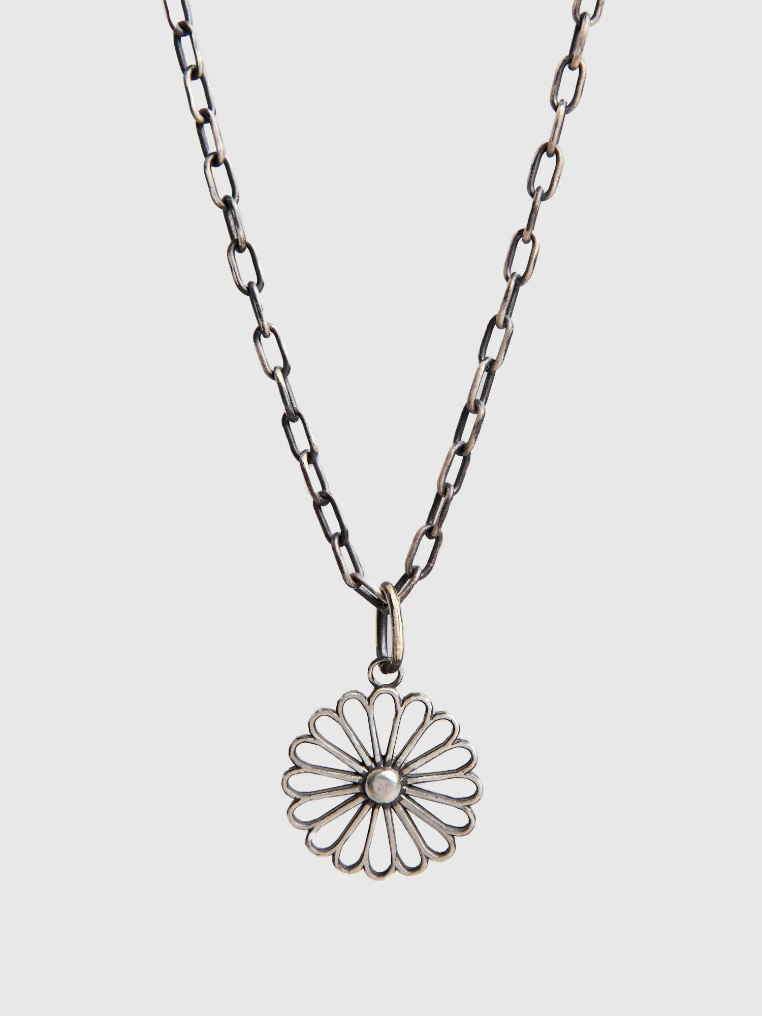 Kikumon Large Charm Pendant in Sterling Silver