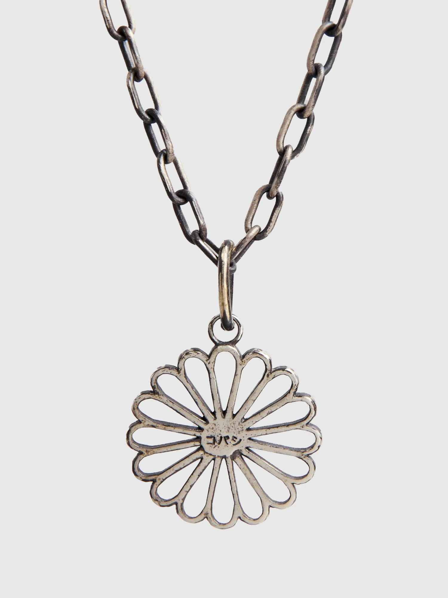 Kikumon Large Charm Pendant in Sterling Silver