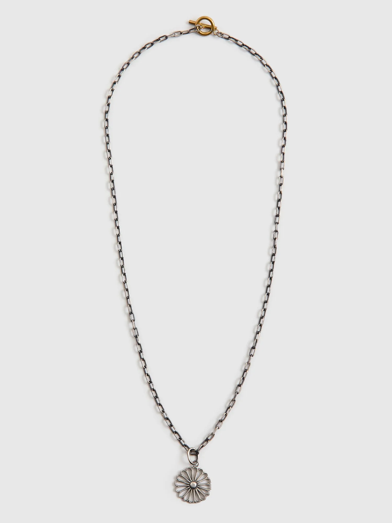 Kikumon Large Charm Pendant in Sterling Silver