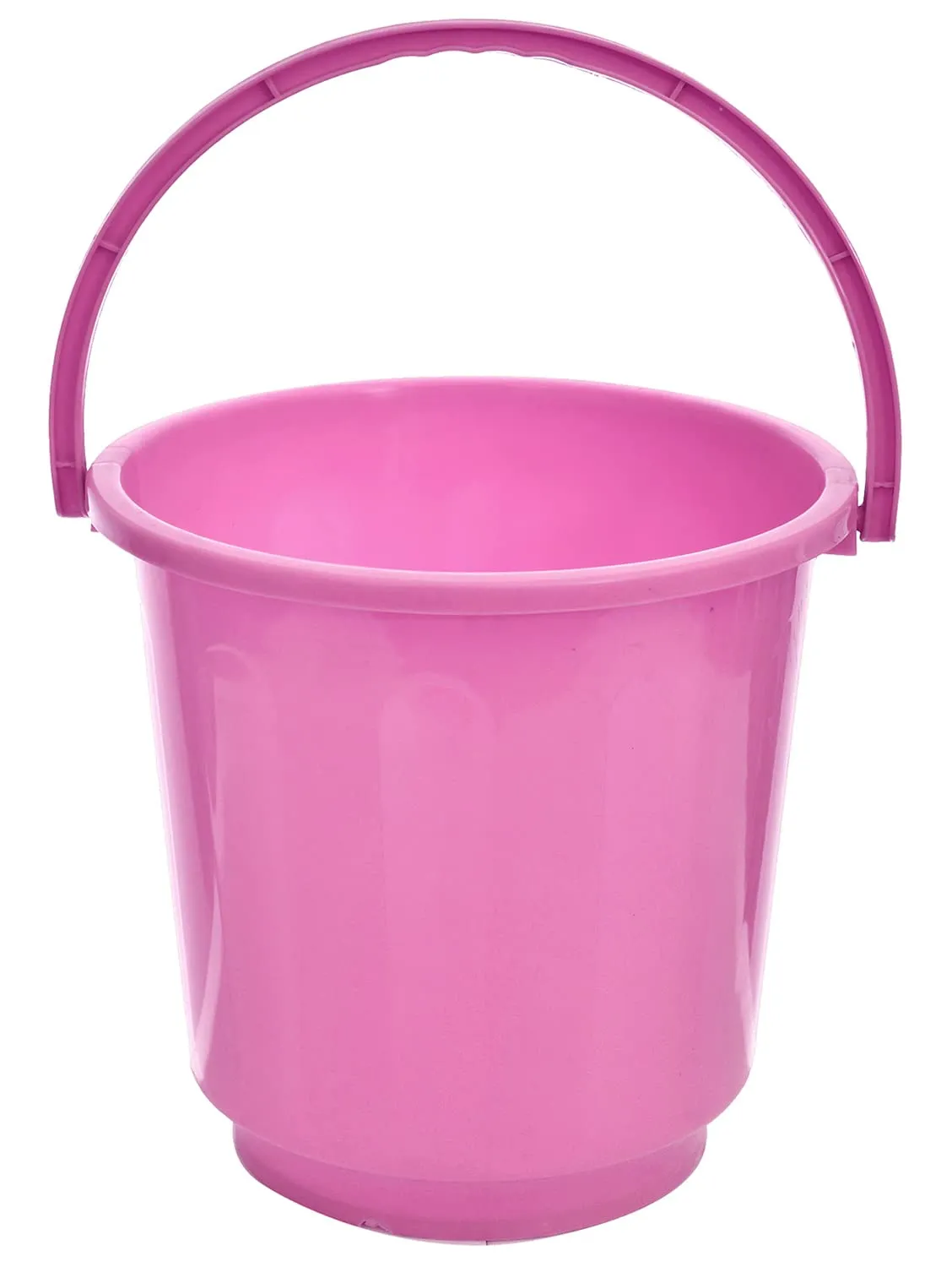 Kuber Industries Bucket|Plastic Bucket for Bathroom|Bucket for Bathing|Unbreakable Bucket with Handle|16 Liter|Pack of 2 (Black & Pink)
