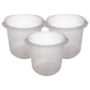 Kuber Industries Bucket|Plastic Bucket for Bathroom|Bucket for Bathing|Unbreakable Bucket with Handle|18 Liter|Pack of 3 (Transparent)