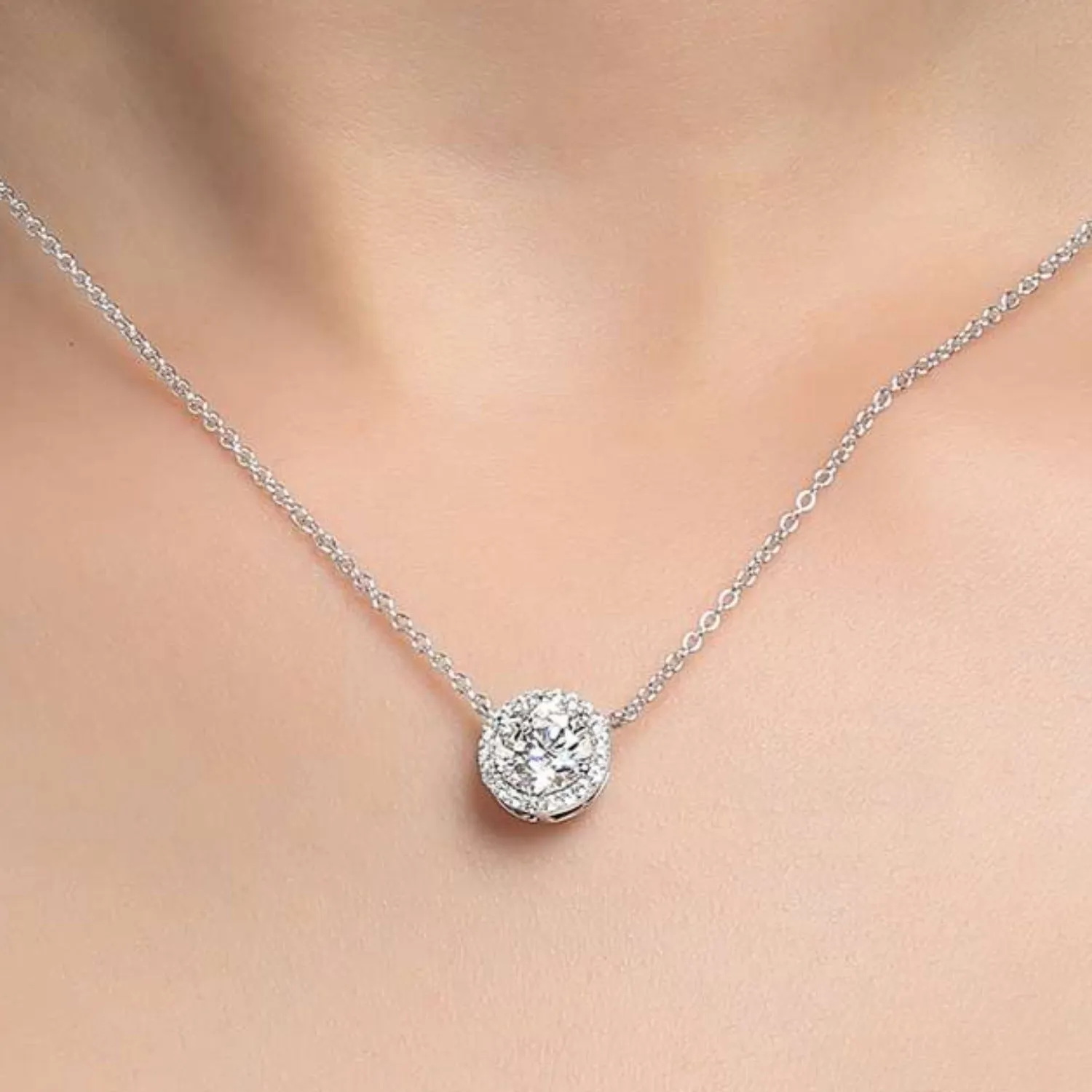 Lafonn Simulated Round Cut Diamond Halo Pendant