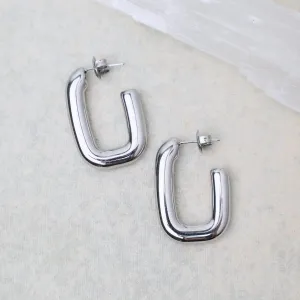 Link Look Weightless Hoops in Stainless Steel Link Look Weightless Hoops in Stainless Steel