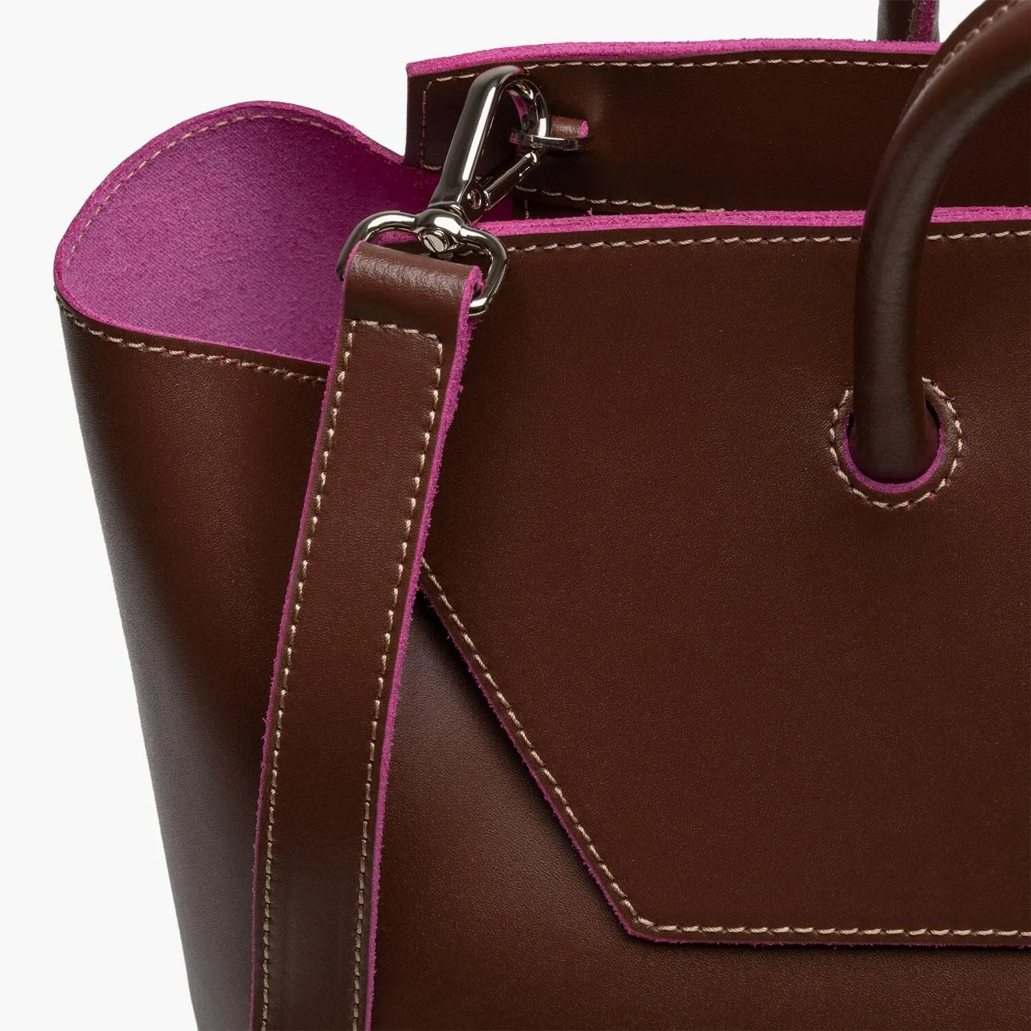 Loren Large Leather Tote Bag - Chocolate