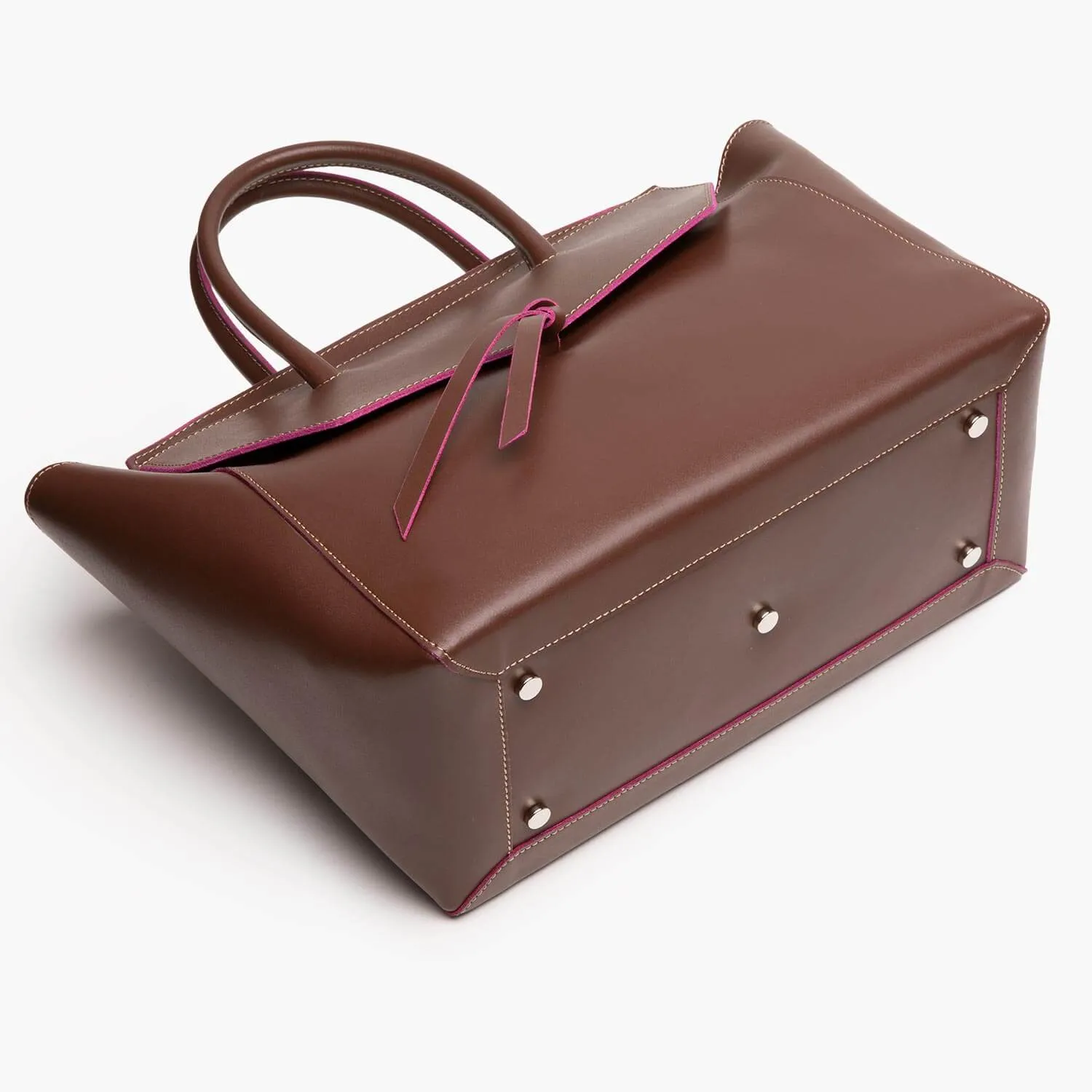 Loren Large Leather Tote Bag - Chocolate