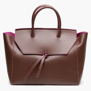 Loren Large Leather Tote Bag - Chocolate Loren Large Leather Tote Bag - Chocolate