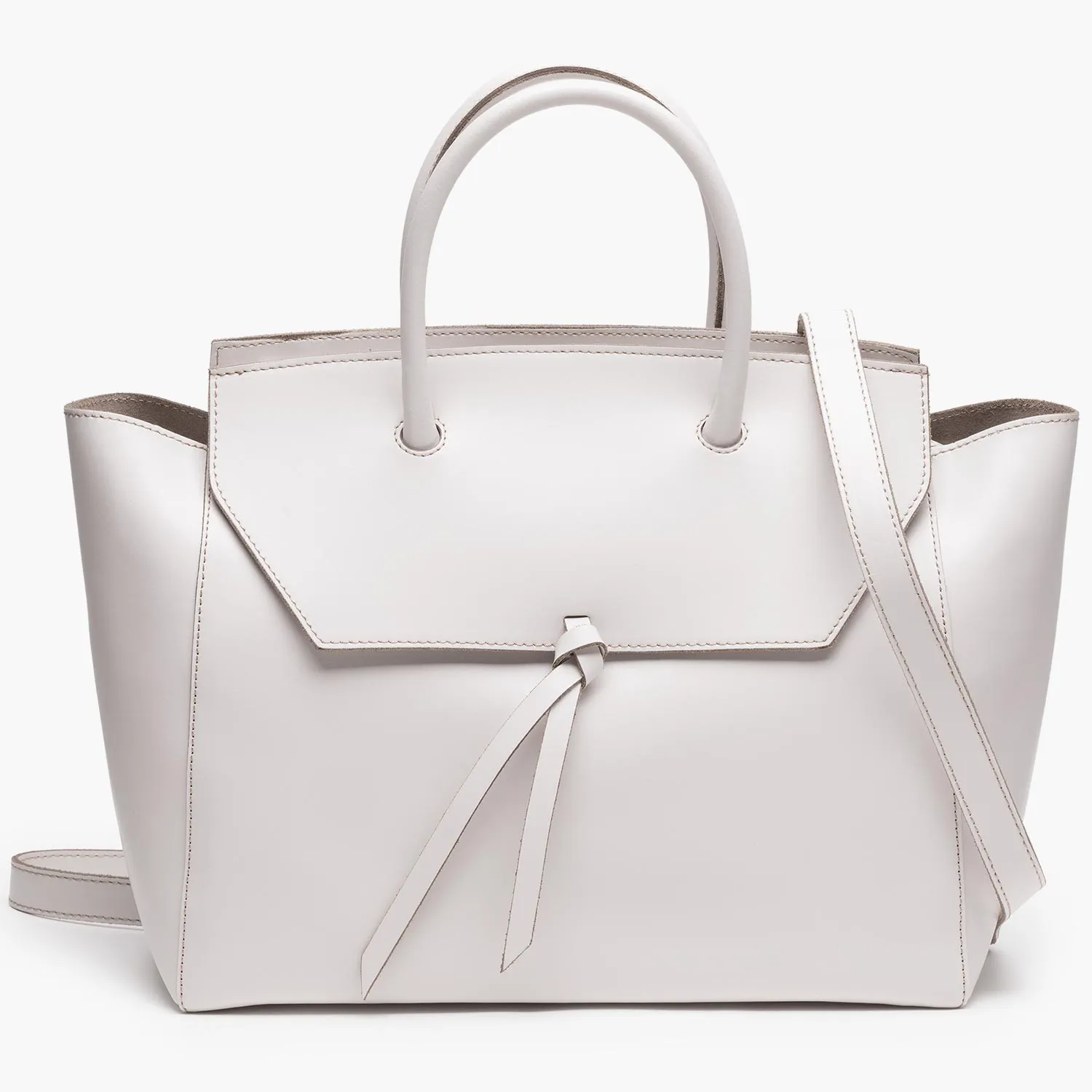 Loren Large Leather Tote Bag - Cream