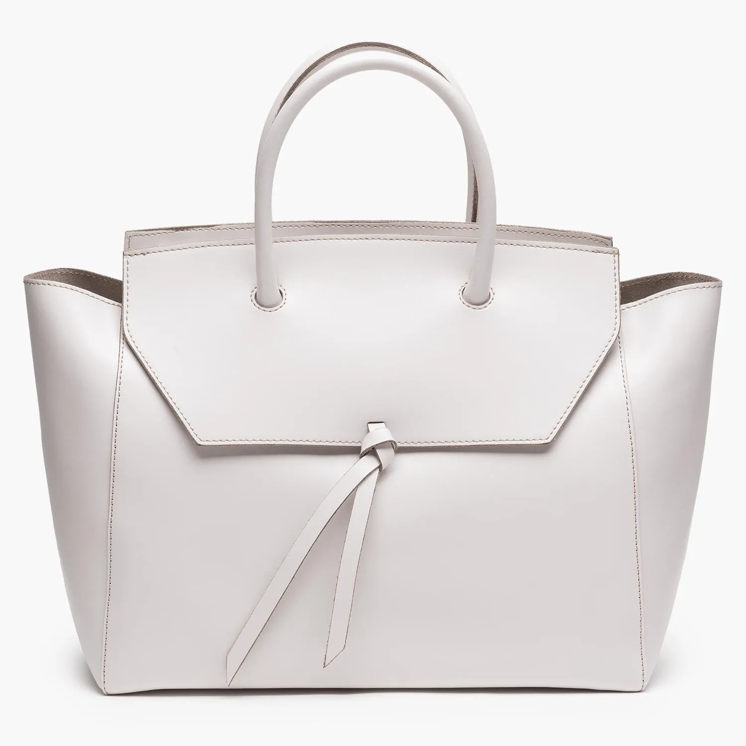 Loren Large Leather Tote Bag - Cream