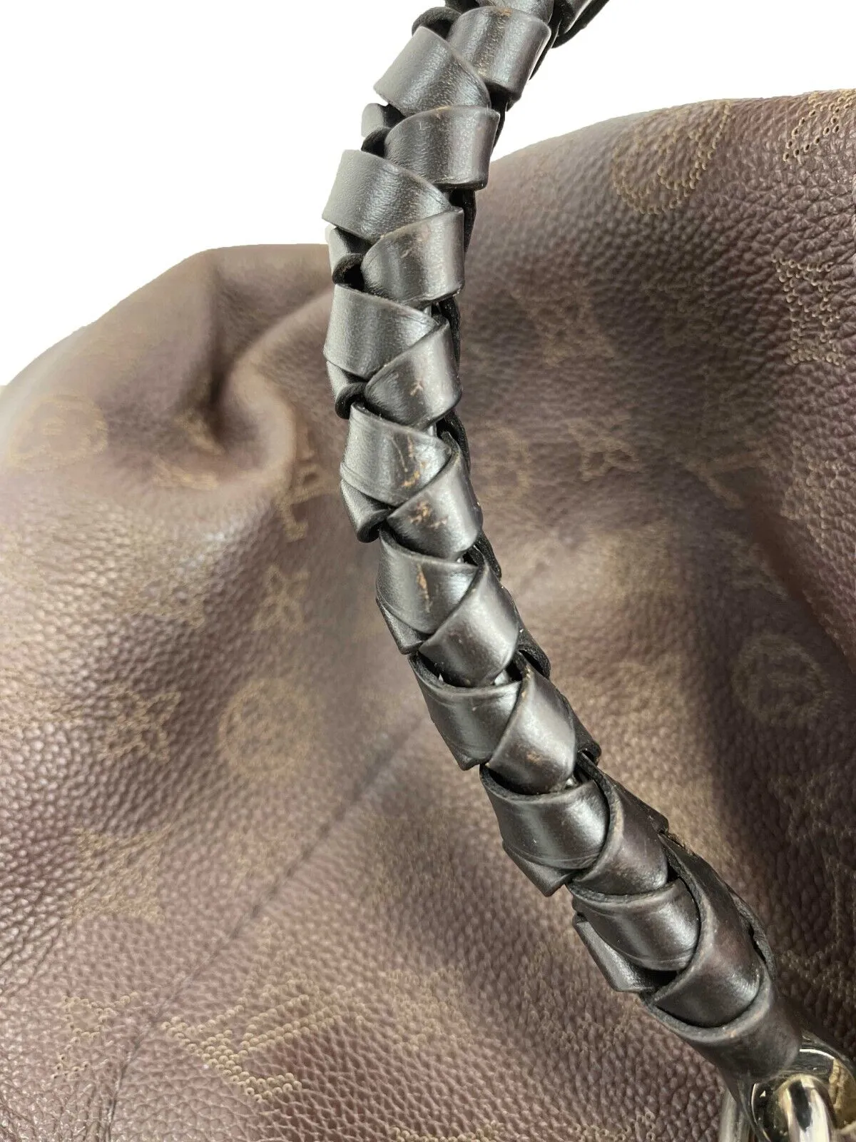 Louis Vuitton - Carmel Hobo Mahina Leather Brown Monogram Shoulder Bag w/ Charm