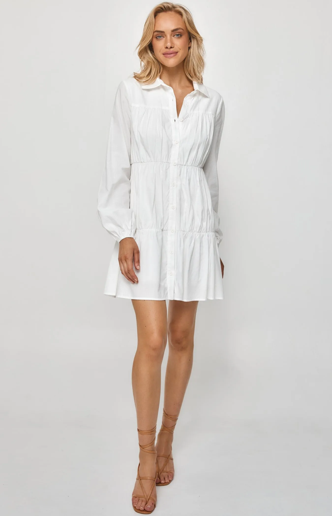 LOUISA LONG SLEEVE BUTTONED DRESS