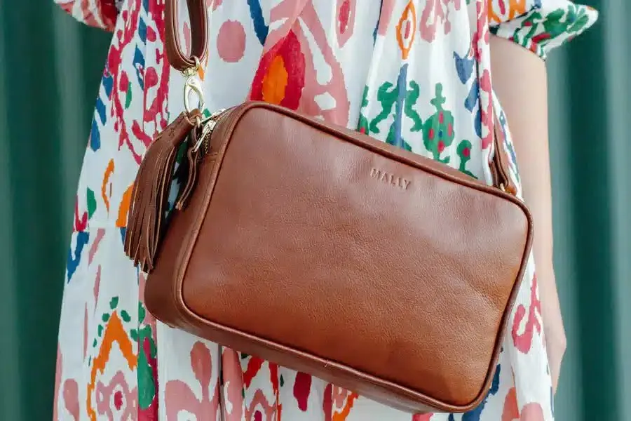 Mally Suzie Leather Sling Bag | Saddle