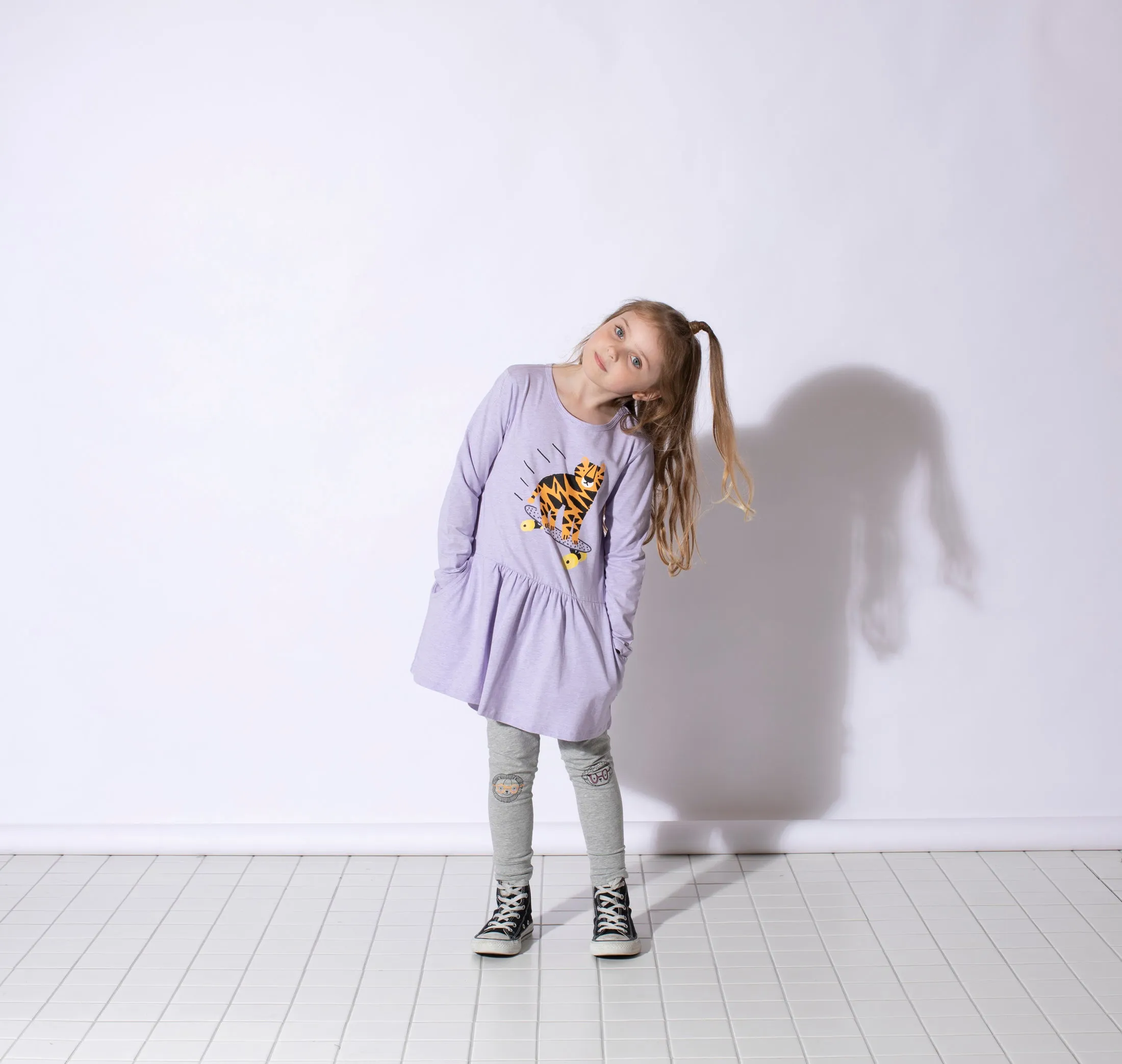Minti Rolling Tiger Dress - Lavender Marle
