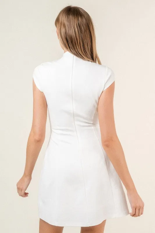 Mock Neck Mini Dress