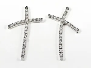 Modern Trendy Large X Style Brass Earrings Modern Trendy Large X Style Brass Earrings