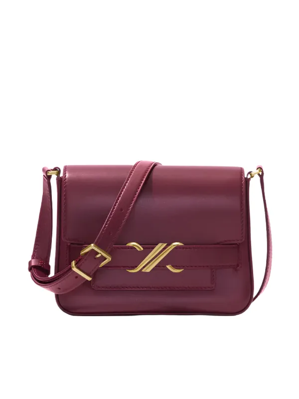 Monogram Box Bag in Dark Red