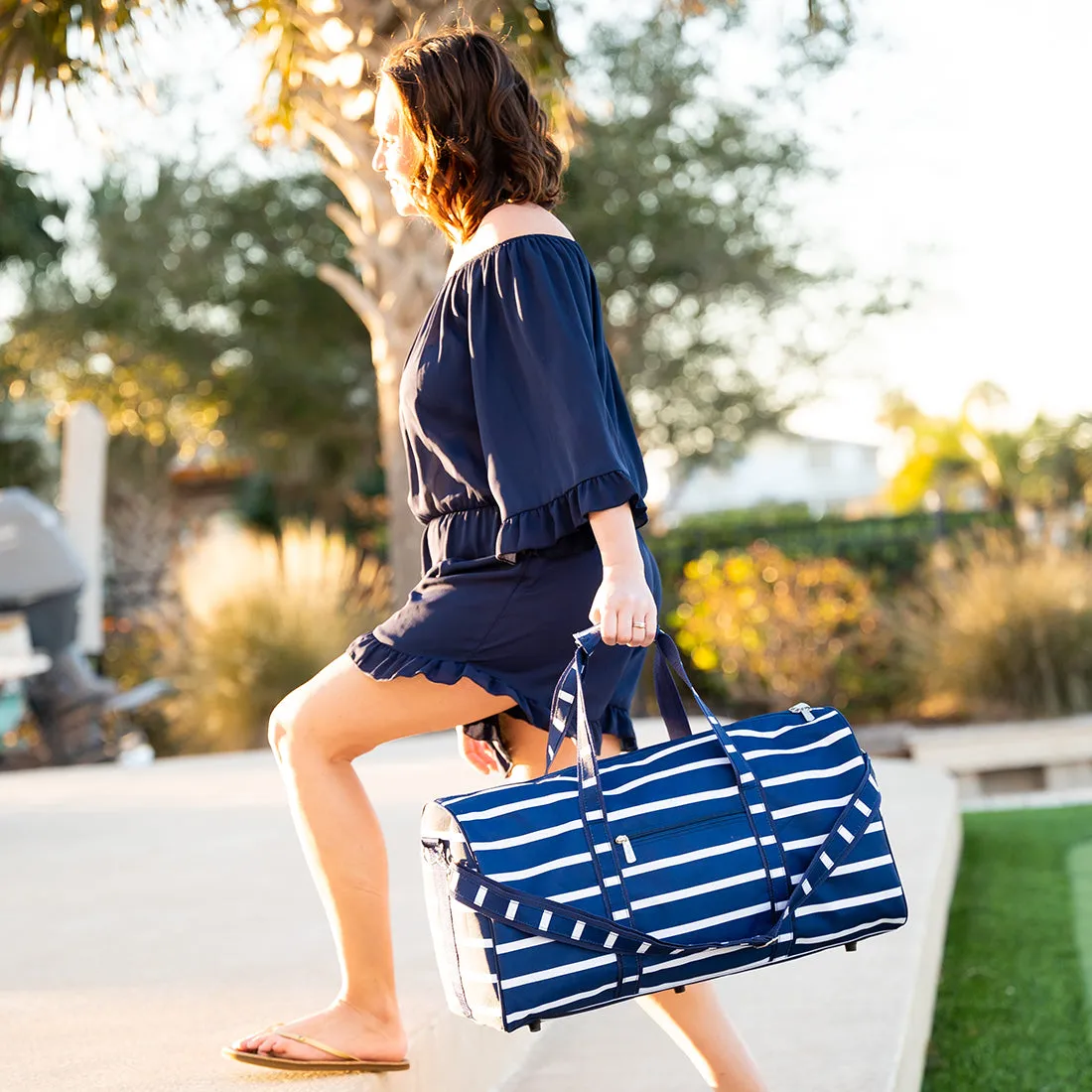 Navy Stripe Duffel
