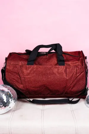 NGIL Red Glitz & Glam Duffle Bag with Shoe Compartment NGIL Red Glitz & Glam Duffle Bag with Shoe Compartment