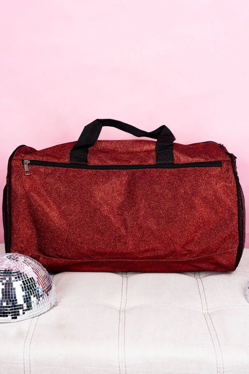 NGIL Red Glitz & Glam Duffle Bag with Shoe Compartment