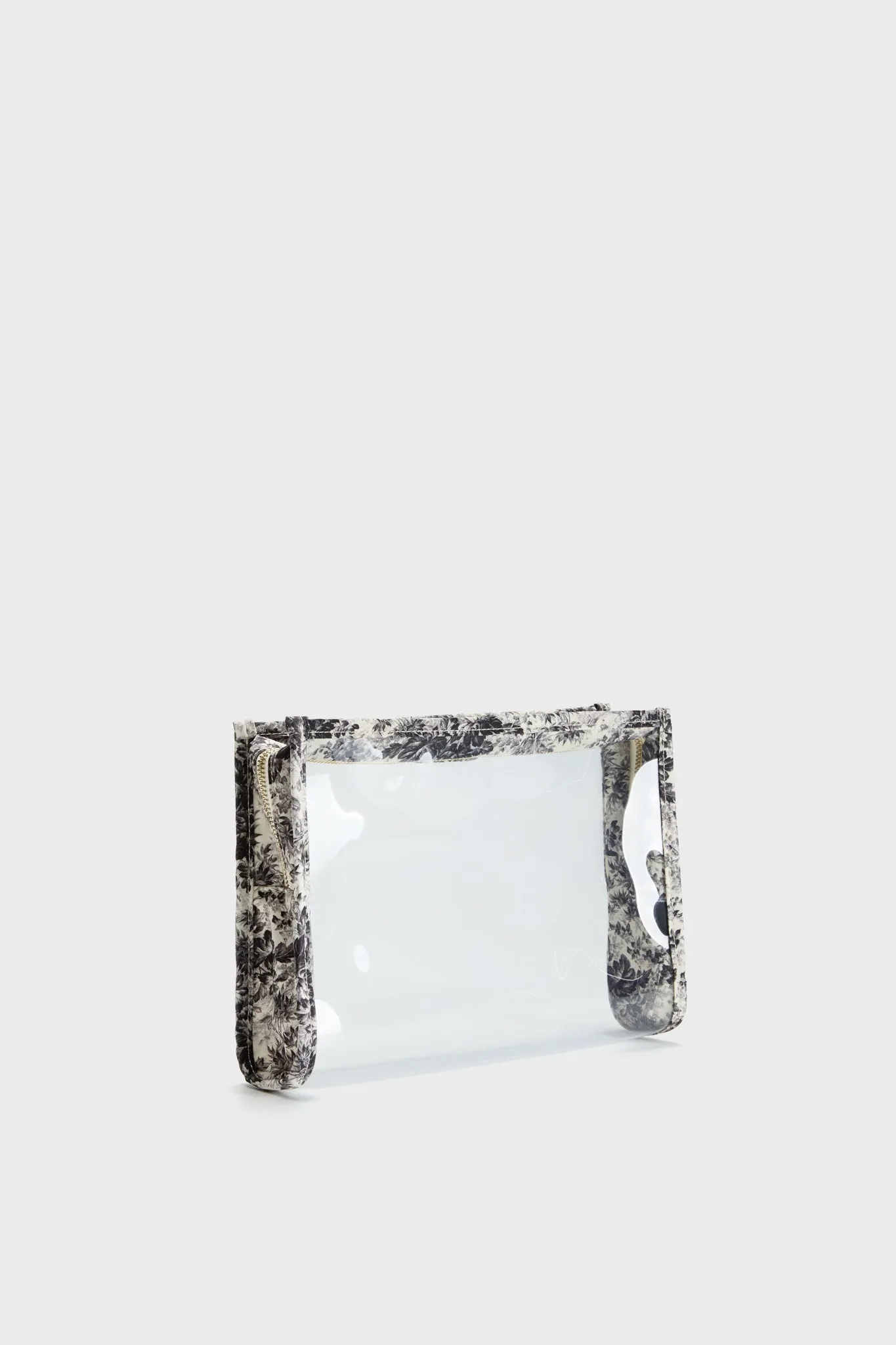 Noir Cypress Toile PVC Wide Large Pouch