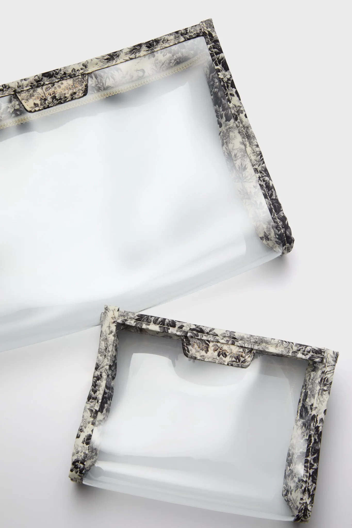 Noir Cypress Toile PVC Wide Large Pouch