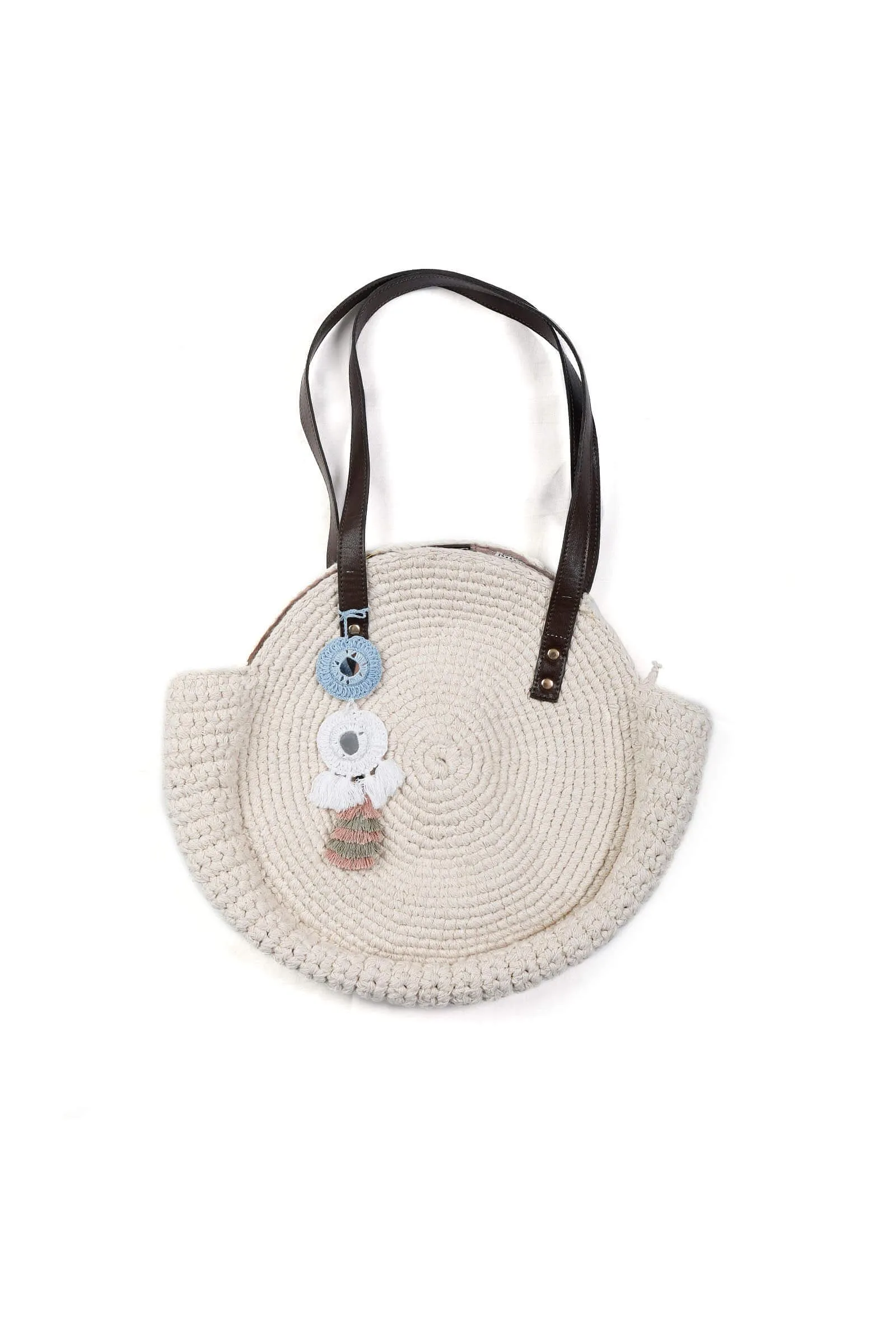 Off White Thread Crochet Bag