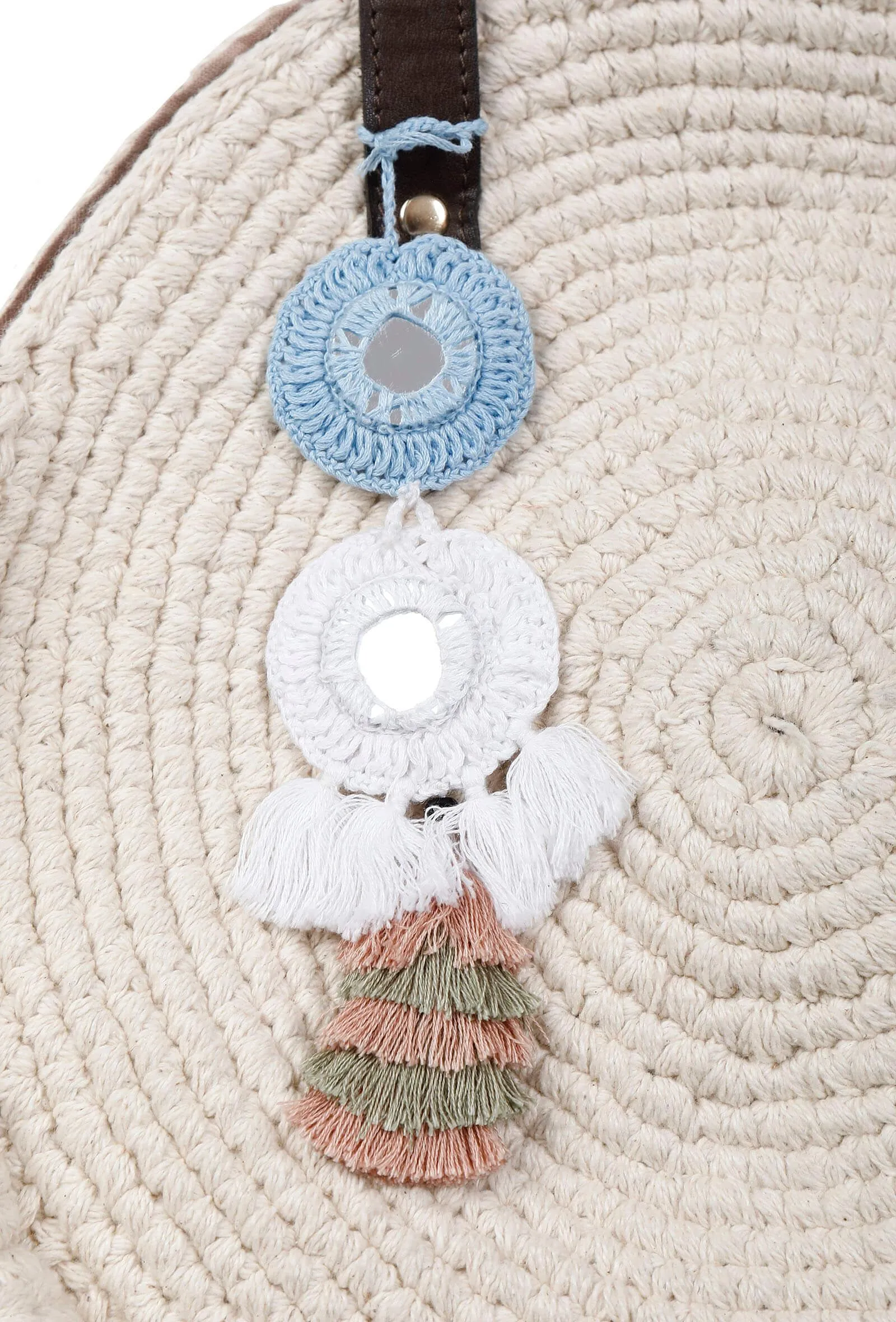 Off White Thread Crochet Bag