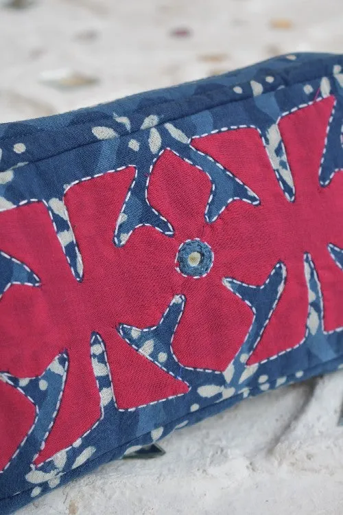 Okhai 'Jane' Pure Cotton Applique Mirror Work Pouch