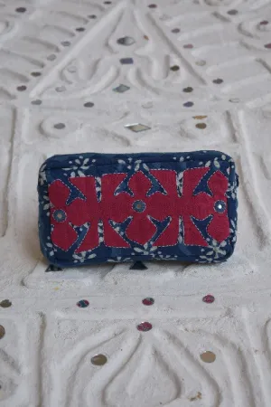 Okhai 'Jane' Pure Cotton Applique Mirror Work Pouch Okhai 'Jane' Pure Cotton Applique Mirror Work Pouch