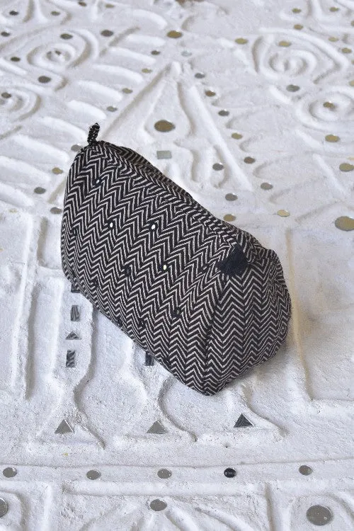 Okhai 'Solace' Pure Cotton Mirror Work Pouch