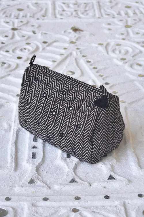 Okhai 'Solace' Pure Cotton Mirror Work Pouch
