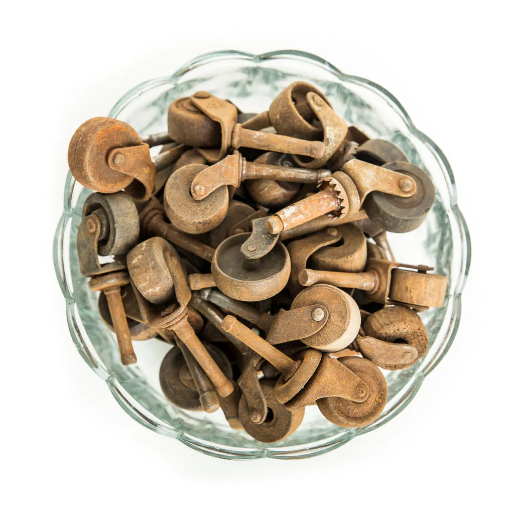 Old Antique Rolling Castors- Small Set