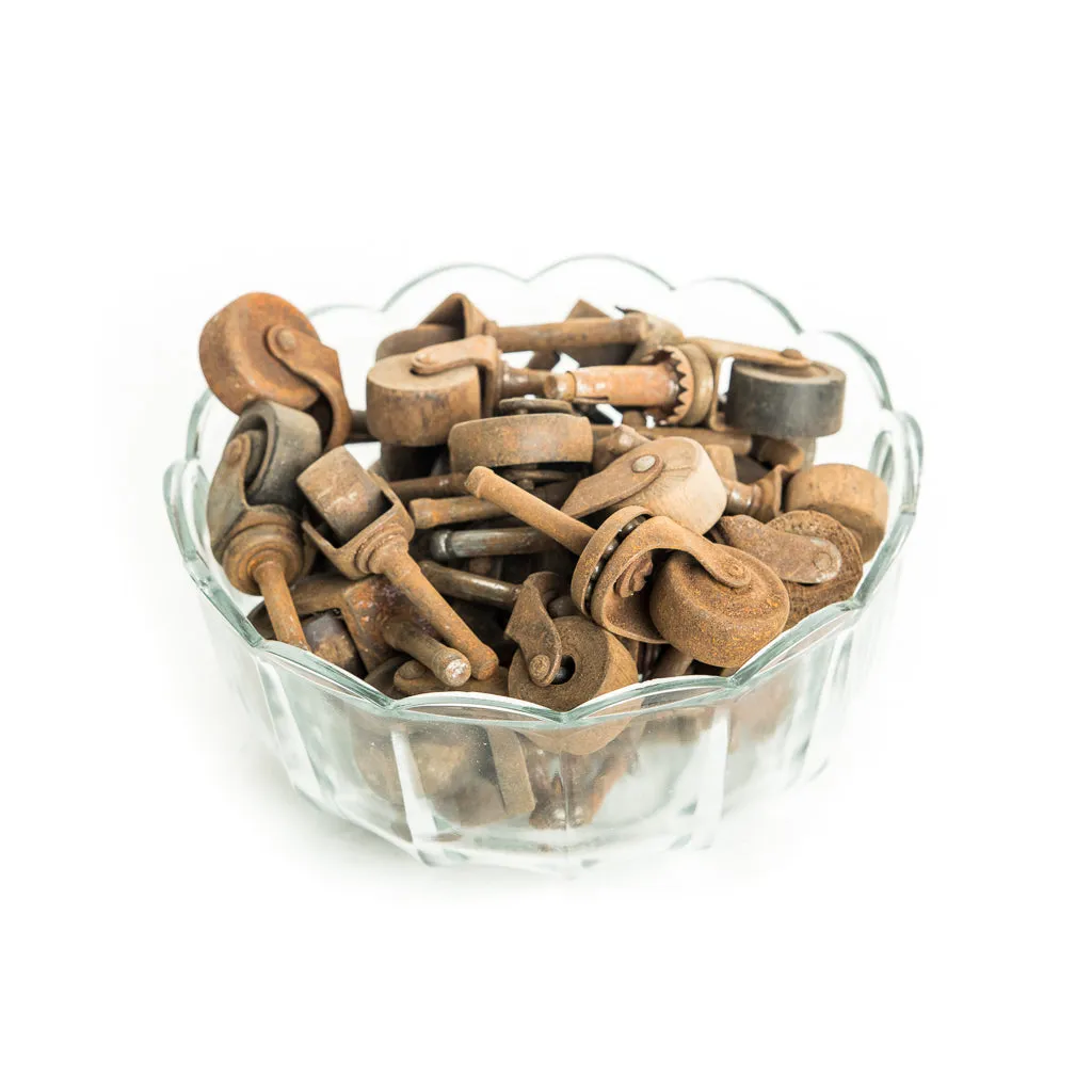 Old Antique Rolling Castors- Small Set