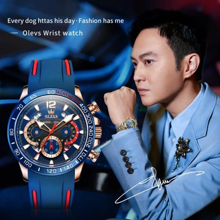 OLEVS 9936 Men's Waterproof Quartz Sports Watch with Multifunctional Features