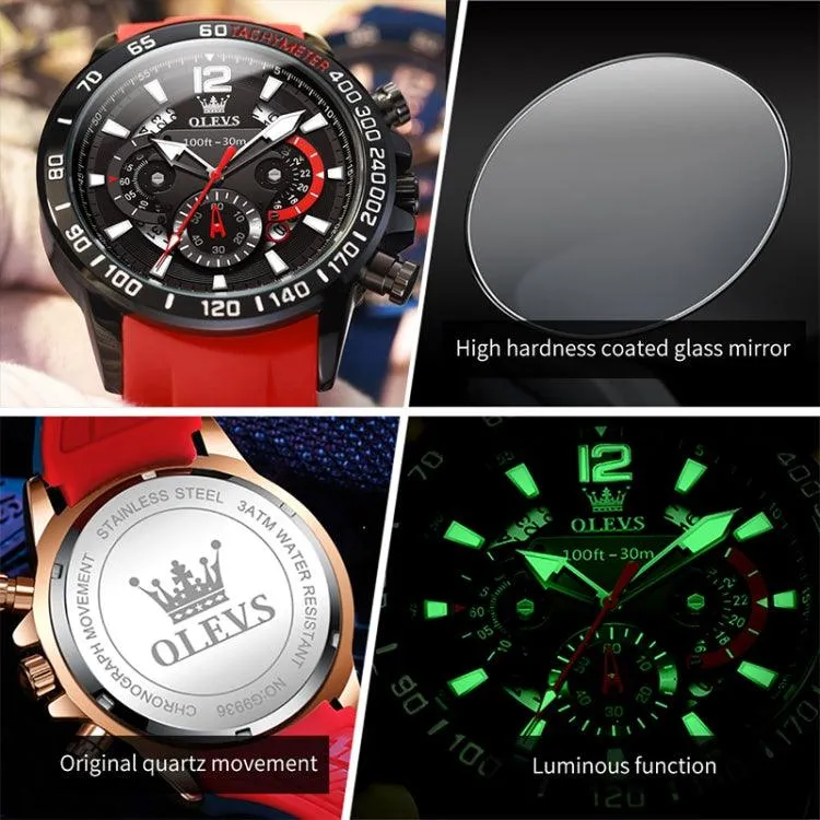 OLEVS 9936 Men's Waterproof Quartz Sports Watch with Multifunctional Features
