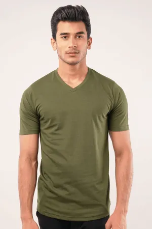 Opal V-Neck T-Shirt - Olive Green Opal V-Neck T-Shirt - Olive Green