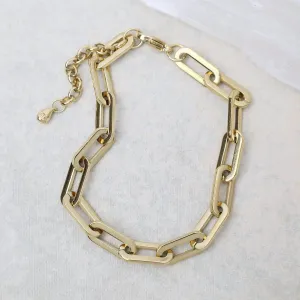 Paperclip Chain Bracelet in Gold Plated Stainless Steel Paperclip Chain Bracelet in Gold Plated Stainless Steel