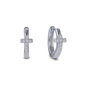 Pave Cross Huggie Earrings Pave Cross Huggie Earrings