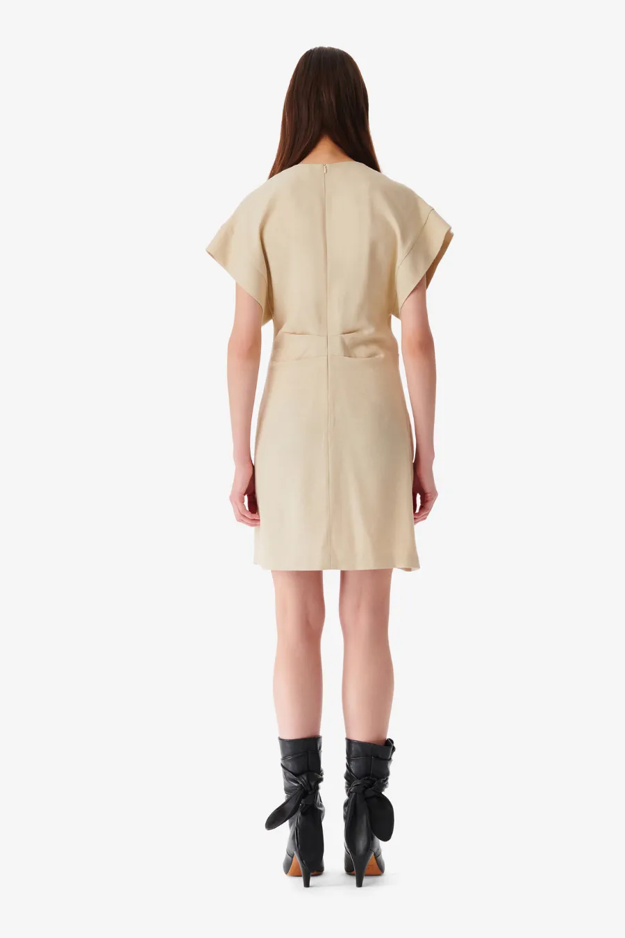 Pena Wrap Mini Dress Light Beige