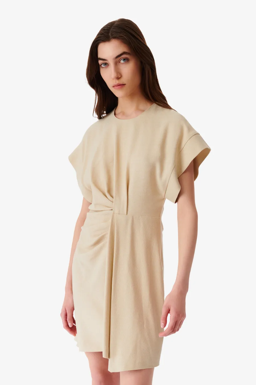 Pena Wrap Mini Dress Light Beige
