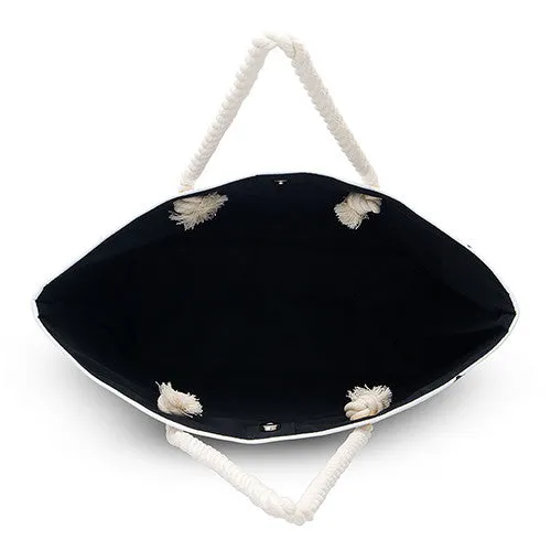 Personalized Black on White Geo Prism Tote Bag