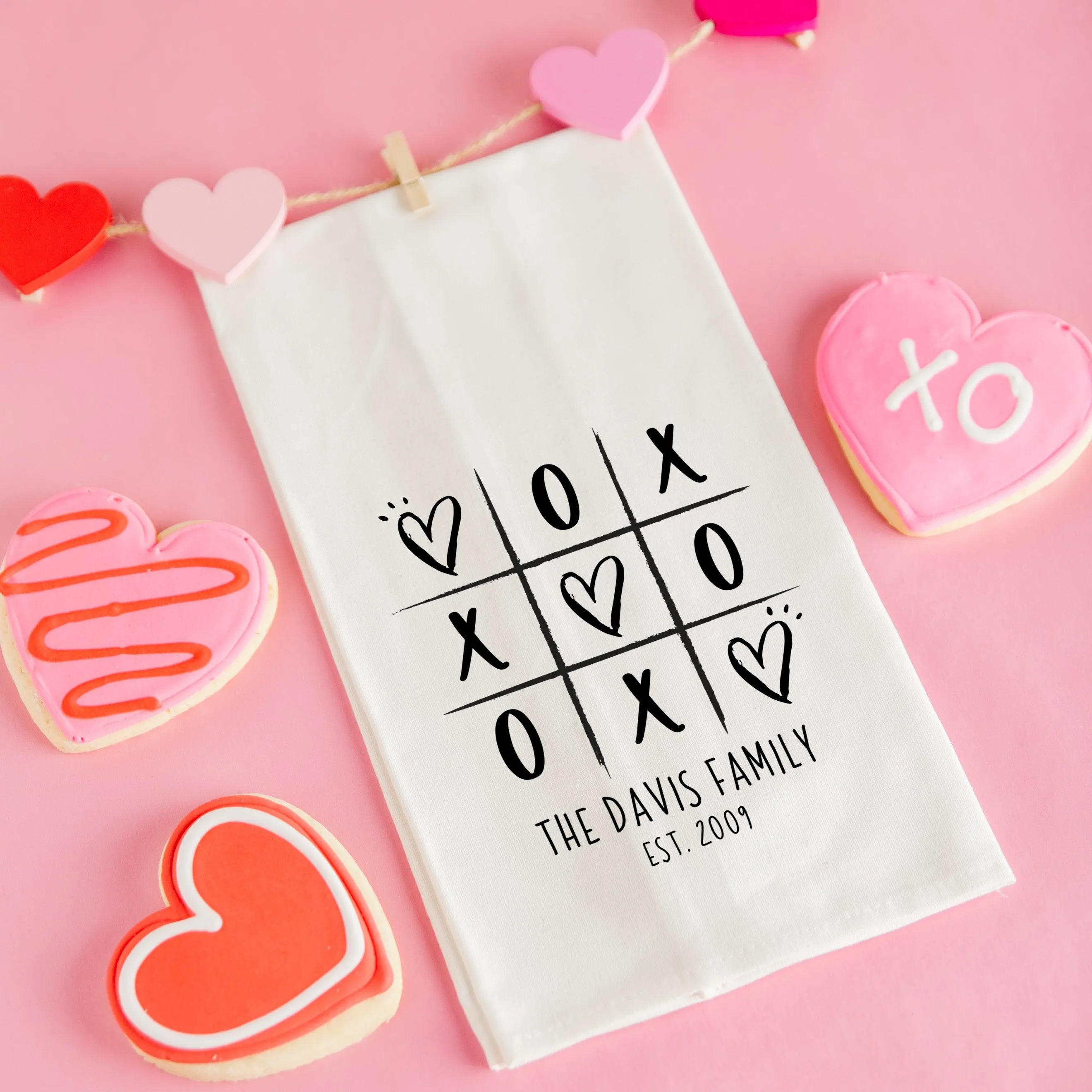 Personalized Valentine's Day Tea Towels - Calligraphy Designs