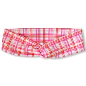 Pink Plaid Knotties Headband