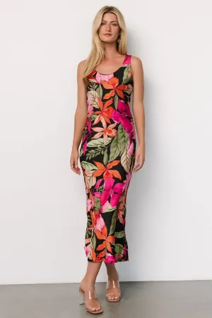 Positano Tank Midi Dress | Black Multi Positano Tank Midi Dress | Black Multi