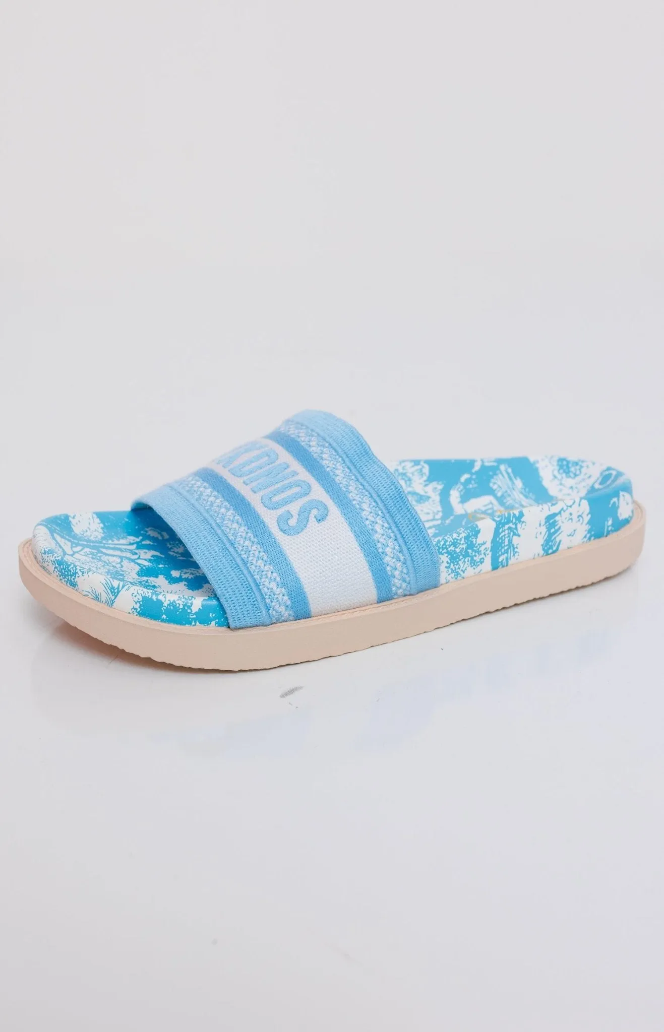 "Mykonos" Slip On Sandal, BLUE
