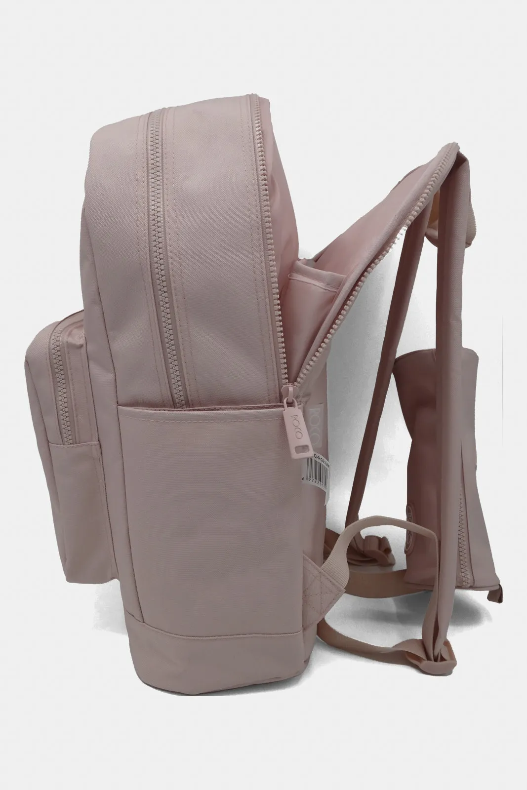 Roco Pink Plain Backpack With Pencil Case (17 Inch)